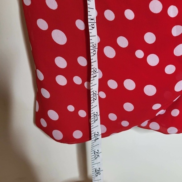 Lea & Viola Polka-Dot Wrap Blouse - Polka Dot - Red Multi - Picture 6 of 12